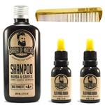 Ficha técnica e caractérísticas do produto Kit de Barba Shampoo Óleo + Pente - Barba de Macho