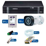 Kit de Câmeras de Segurança - DVR Intelbras 16 Ch G2 Tríbrido HDCVI + 10 Câmeras Infra VHD 3120B G2