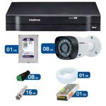 Ficha técnica e caractérísticas do produto Kit de Câmeras de Segurança - DVR Intelbras 8 Ch G2 Tríbrido HDCVI + 8 Câmeras Infra VHD 1120B G3 HD