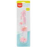 Ficha técnica e caractérísticas do produto Kit de Escova Limpeza Mamadeira com Esponja Azul/Rosa - Buba Baby