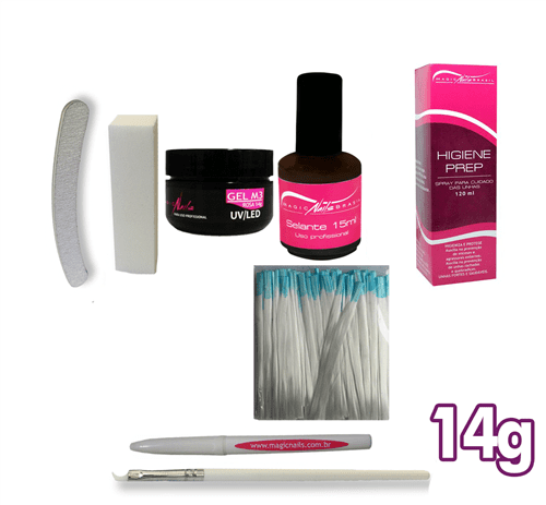 Ficha técnica e caractérísticas do produto Kit de Fibra de Vidro para Unhas com M3 Pink 14G Magic Nails