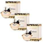 Ficha técnica e caractérísticas do produto Kit de 3 Perfumes Madame In Love La Rive Feminino