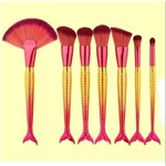 Ficha técnica e caractérísticas do produto Kit de Pincéis Decorados Sereia Rosa e Amarelo Degrade 7 Peças