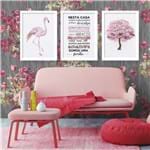 Ficha técnica e caractérísticas do produto Kit de Quadros Decorativos - Flamingo Tree (Preto, 50x60)