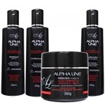 Kit de Shampoo, Condicionador, Finalizador e Máscara de Alto Impacto Cicatrização Capilar 250ml - Al - Alpha Line