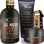 Ficha técnica e caractérísticas do produto Kit Del Macho Hábito Cosméticos Shampoo Pomada e Sabonete