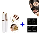 Ficha técnica e caractérísticas do produto Kit Depiladora Sobrancelha Indolor Instantâneo + 04 Máscara Limpeza Facial Preta Remove Cravos