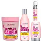 Ficha técnica e caractérísticas do produto Kit Desmaia Cabelo Forever Liss Shampoo 500ml, Máscara 950g, Leave-in 150g e Sérum 60ml