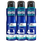 Kit Desodorante Aerosol Antitranspirante Herbissimo Blue Ice 150Ml com 3 Unidades - Herbíssimo