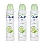 Ficha técnica e caractérísticas do produto Kit Desodorante Aerosol Dove Go Fresh Feminino 100g 3 Unidades