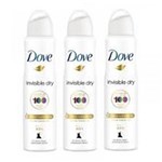 Ficha técnica e caractérísticas do produto Kit 3 Desodorante Aerosol Dove Invisible Dry 150ml