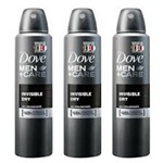Ficha técnica e caractérísticas do produto Kit 3 Desodorante Aerosol Dove Men Invisible Dry 150ml