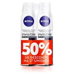 Ficha técnica e caractérísticas do produto Kit Desodorante Aerosol Feminino Nivea Invisible For Black White 150ml 2 Unidades