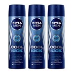 Ficha técnica e caractérísticas do produto Kit Desodorante Aerosol Nivea Aqua Cool Masculino 3 Unidades - 3 Unidades - 90ml