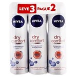 Ficha técnica e caractérísticas do produto Kit Desodorante Aerosol Nivea Dry Comfort Feminino Leve 3 Pague 2