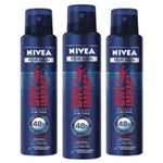 Ficha técnica e caractérísticas do produto Kit Desodorante Aerosol Nivea Dry Impact Masculino Leve 3 Pague 2