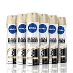 Ficha técnica e caractérísticas do produto Kit Desodorante Aerosol Nivea Feminino Black&White Toque de Seda 150ml 6 Unidades