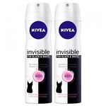 Ficha técnica e caractérísticas do produto Kit Desodorante Aerosol Nivea Invisible Black White Feminino 150g 2 Unidades