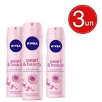 Ficha técnica e caractérísticas do produto Kit Desodorante Aerosol Nivea Pearl Beauty 150ml - 3 Unidades - Nívea