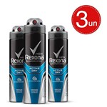 Ficha técnica e caractérísticas do produto Kit Desodorante Aerosol Rexona Active Dry/Azul 150ml - 3 Unidades