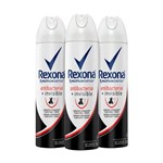 Ficha técnica e caractérísticas do produto Kit Desodorante Aerosol Rexona Antibacterial Invisible Feminino 150ml 3 Unidades