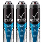 Ficha técnica e caractérísticas do produto Kit Desodorante Aerosol Rexona AP Active 150ml 3 Unidades - REXONA