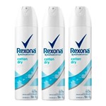 Ficha técnica e caractérísticas do produto Kit 3 Desodorante Aerosol Rexona Feminino Cotton Dry 90g