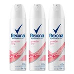 Ficha técnica e caractérísticas do produto Kit Desodorante Aerosol Rexona Feminino Powder Dry 90g 3 Unidades