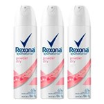 Ficha técnica e caractérísticas do produto Kit 3 Desodorante Aerosol Rexona Feminino Powder Dry 90g