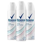 Ficha técnica e caractérísticas do produto Kit 3 Desodorante Aerosol Rexona Feminino Sem Perfume 90g
