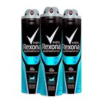 Ficha técnica e caractérísticas do produto Kit 3 Desodorante Aerosol Rexona Men Impacto Masculino 150ml