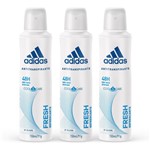 Ficha técnica e caractérísticas do produto Kit Desodorante Aerossol Adidas Feminino Cool Care Fresh com 3 UN