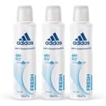 Ficha técnica e caractérísticas do produto Kit Desodorante Aerossol Adidas Feminino Cool & Care Fresh com 3 Unidades