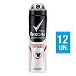 Kit Desodorante Aerossol Antibac Rexona Men Invisible 150ml com 12UN