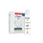 Ficha técnica e caractérísticas do produto Kit Desodorante Aerossol Dove Invisible Dry 150ml + Pacote 8un Sabonete Dove Branco 90g