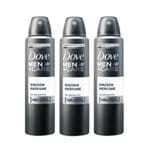 Kit Desodorante Aerossol Dove Men Sem Perfume 150ml com 3 Unidades Leve + por -