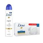 Kit Desodorante Aerossol Dove Original 150ml + Pacote com 6 Sabonete em Barra Dove Original 90g