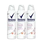 Kit Desodorante Aerossol Rexona Flores Brancas e Lichia 150ml com 3 Unidades Leve + por -