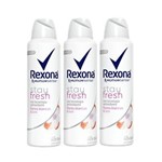Ficha técnica e caractérísticas do produto Kit Desodorante Aerossol Rexona Flores Brancas e Lichia 150ml com 3 Unidades