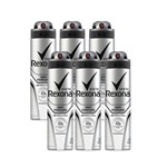 Ficha técnica e caractérísticas do produto Kit Desodorante Aerossol Rexona Men Sem Perfume 150ml 6 Uni