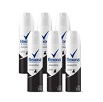 Ficha técnica e caractérísticas do produto Kit Desodorante Aerossol Rexona Women Invisible 150ml 6 Unidades