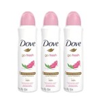 Ficha técnica e caractérísticas do produto Kit Desodorante Antitranspirante Aerossol Dove Go Fresh Romã e Verbena 150ml com 3UN