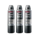 Ficha técnica e caractérísticas do produto Kit Desodorante Antitranspirante Aerossol Dove Men Antibacteriano 150ml com 3 Unidades