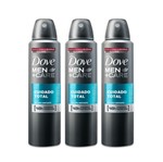 Ficha técnica e caractérísticas do produto Kit Desodorante Antitranspirante Aerossol Dove Men Cuidado Total 150ml com 3 Unidades Leve + por -