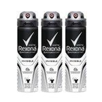 Ficha técnica e caractérísticas do produto Kit Desodorante Antitranspirante Aerossol Rexona Men Invisible 150ml com 3 Unidades