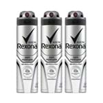 Kit Desodorante Antitranspirante Aerossol Rexona Men Sem Perfume 150ml com 3 Unidades Leve + por -