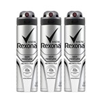 Ficha técnica e caractérísticas do produto Kit Desodorante Antitranspirante Aerossol Rexona Men Sem Perfume 150ml com 3 Unidades