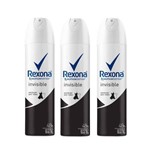 Kit Desodorante Antitranspirante Aerossol Rexona Women Invisible 150ml com 3 Unidades Leve + por -