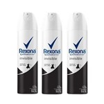 Ficha técnica e caractérísticas do produto Kit Desodorante Antitranspirante Aerossol Rexona Women Invisible 150ml com 3 Unidades