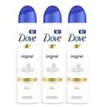 Ficha técnica e caractérísticas do produto Kit Desodorante Antitranspirante Dove Original Aerosol 150ml 3 Unidades